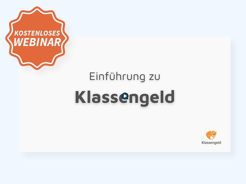 Thumbnail des Webinars Einführung zu Klassengeld mit Play-Button